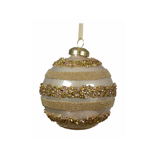 Pearl Gold Beaded Horizontal Line Bauble