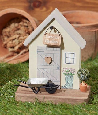 Garden Shed Wooden With 3D Wheelbarrow - Love to Garden