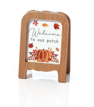 Pumpkin Mini Sandwich Board Plaque - Welcome