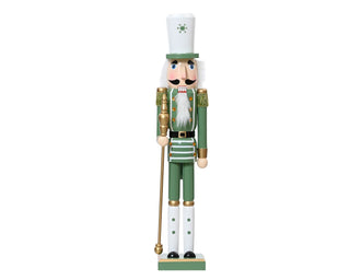 Green Nutcracker with Gold Sceptre Lrg