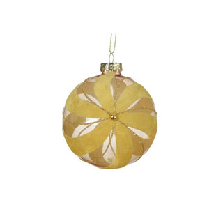 Gold with Flock Flower Bauble
