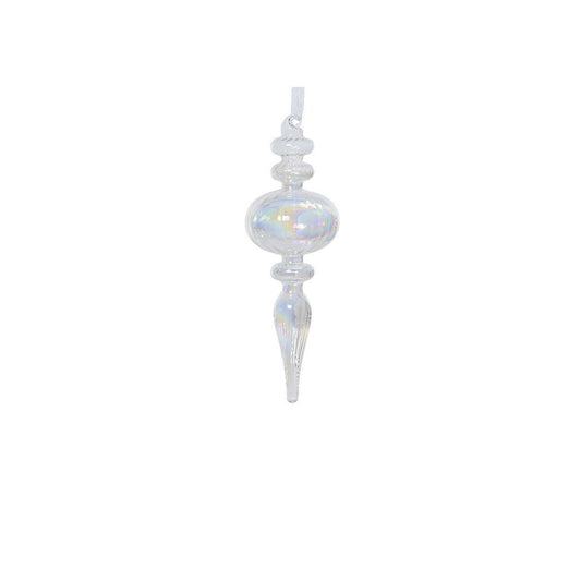 Glass Finial Iridescent Tree Decoration