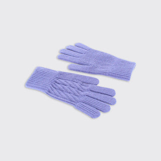Freya Cable Knit Gloves Lilac
