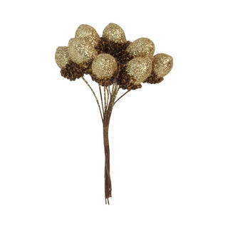 Gold Sparkling Acorn Pick