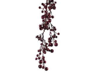 Burgandy Glitter Berries Garland 1.3m