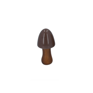 Cone Mushroom Ceramic Ornament Brown