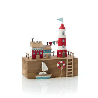 Nautical Wood Black with 3D Scene Ornament