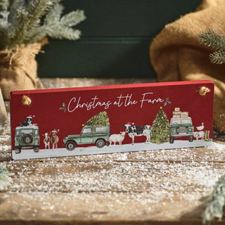 Christmas At The Farm Wooden Plaque
