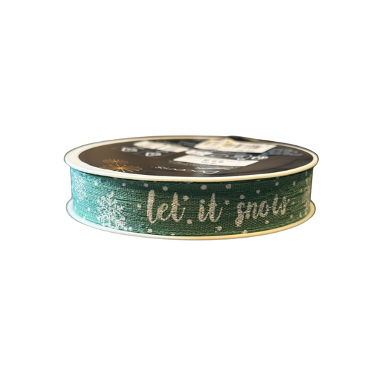 Sage Green Let It Snow Ribbon 2m