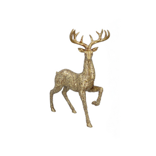 Prance Embossed Gold Resin Stag Ornament