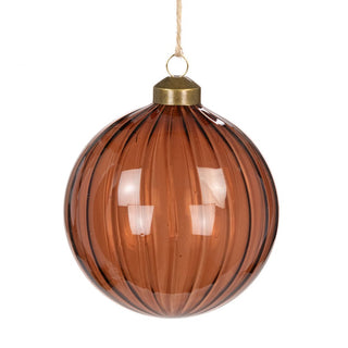 Glass Cora Brown Bauble 10cm
