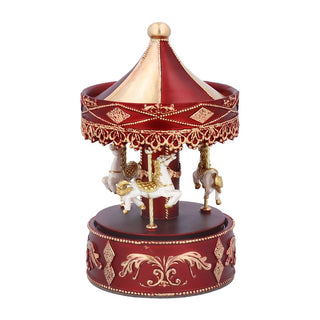 Red & Gold Carousel Music Box