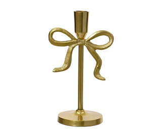 Gold Bow Detail Tall Candlestick