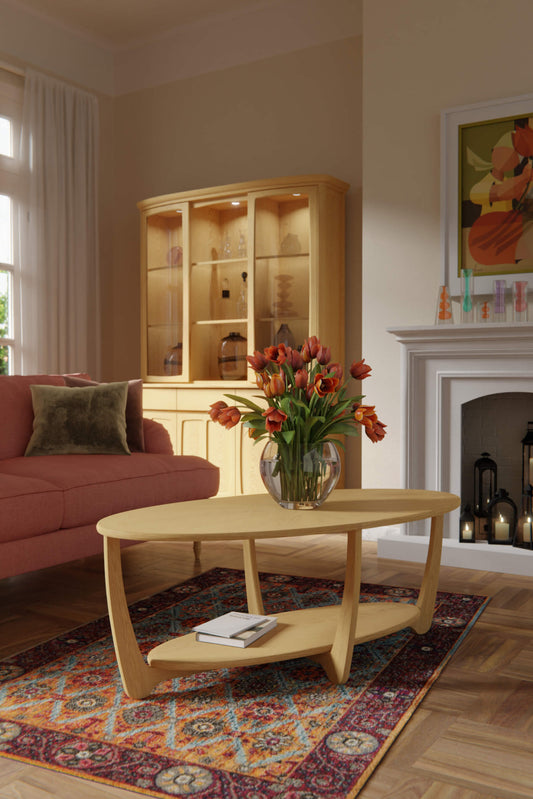 Shadows Sunburst Oval Coffee Table