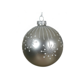 Matt Silver Starburst Firework Bauble