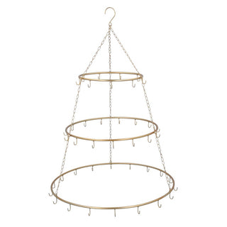 Gold Concentric Hoops Iron Hanging Display Ornament