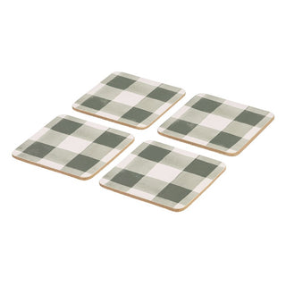 Woodbury Lane 4Pk Coasters - Gingham