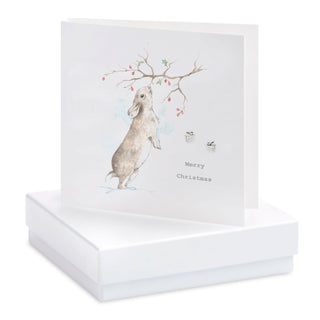 Boxed Christmas Bunny Earring Card