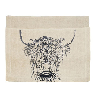 Highland Cow Linen Table Runner