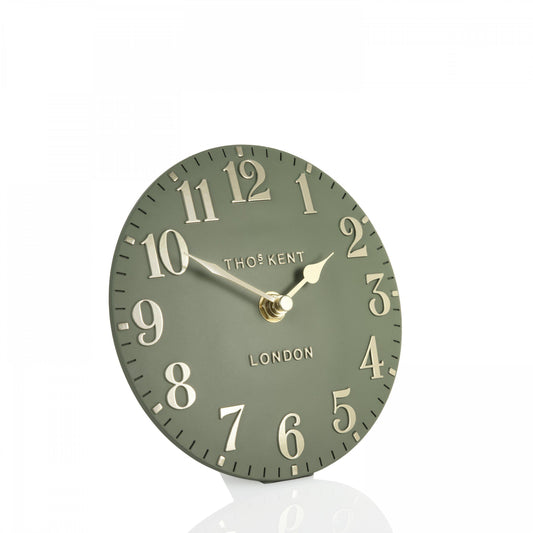 Arabic Mantel Clock Lichen Green 6"