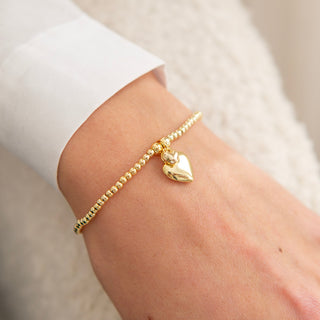 Especially For You Gold Puffed Mixed Heart Bracelet