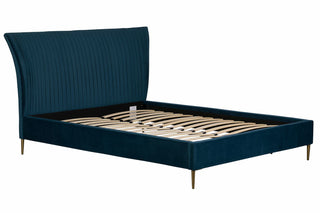 Upholstered Beds 180cm Pleated Bedstead (Teal)