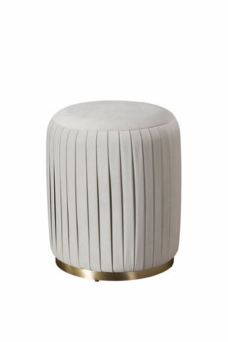 Pleated Stool Silver