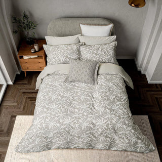 Cora Double Duvet Cover Set, Linen / Grey