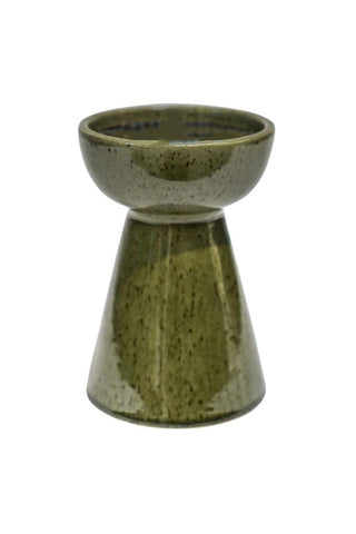 Bowen Pillar Candle Holder Moss H14cm D9cm