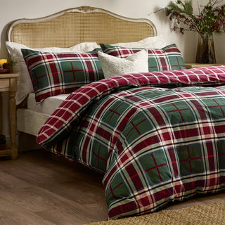 Braemar Check Double Duvet Set Berry/Pine
