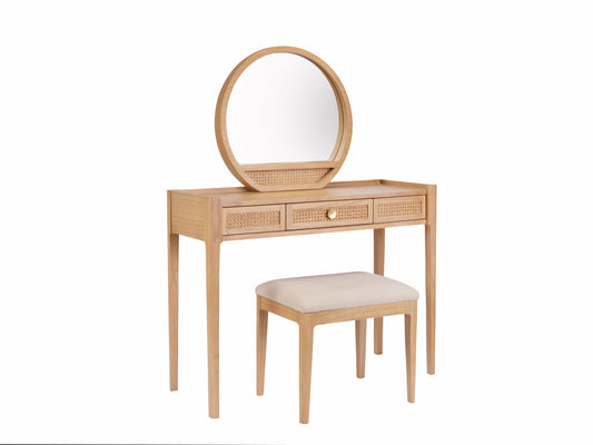 Bali Dressing Table with Mirror and Stool