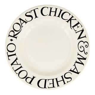 Black Toast Roast Chicken 10 1/2 Inch Plate