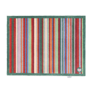 Bright Green Stripe Door Mat