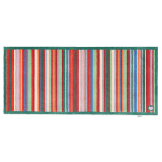 Bright Green Stripe Washable Runner