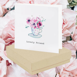 Lovely Friend Teacup Boxed Earrings