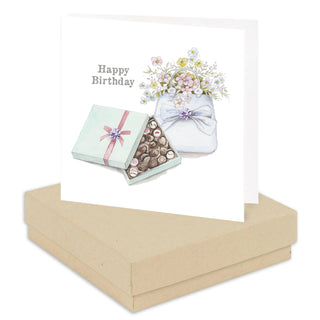 Happy Birthday Chocolates & Bag Boxed Earring Card