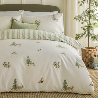 Charlecote Double Duvet Set Green/Natural