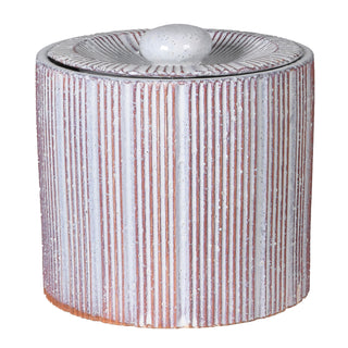 Beige Stripe Jar Large