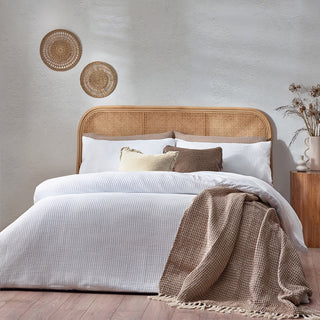 Chunky Waffle Single Duvet Set White