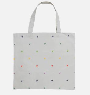 Hearts Multicoloured Folding Shopping Bag
