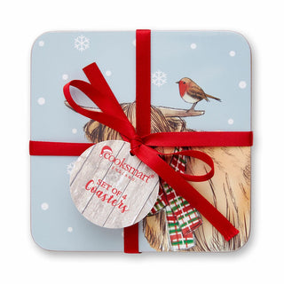 Christmas On The Farm Coasters Pack Of 4