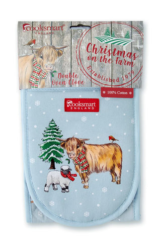 Christmas On The Farm Double Oven Glove