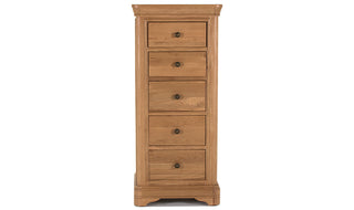 Carmen Oak 5 Drawer Tall Chest