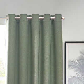 Dawn Textured Blackout Eyelet Curtains Eucalyptus 229x229cm
