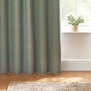 Dawn Textured Blackout Eyelet Curtains Eucalyptus 229x229cm