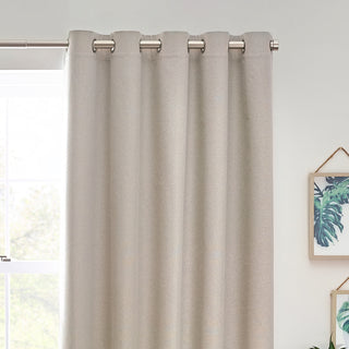 Dawn Textured Blackout Eyelet Curtains Linen 229x183cm