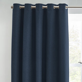 Dawn Textured Blackout Eyelet Curtains Midnight 168x183cm