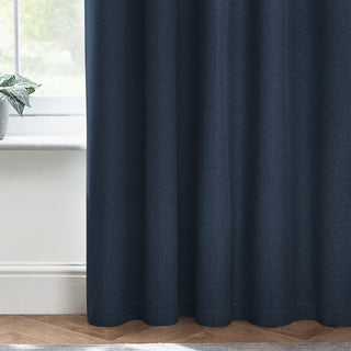 Dawn Textured Blackout Eyelet Curtains Midnight 168x183cm
