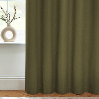 Dawn Textured Blackout Eyelet Curtains Olive 168 x 183cm