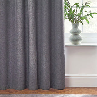 Dawn Textured Blackout Eyelet Curtains Charcoal 229x183cm